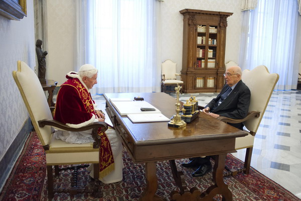 Benedetto XVI e Giorgio Napolitano